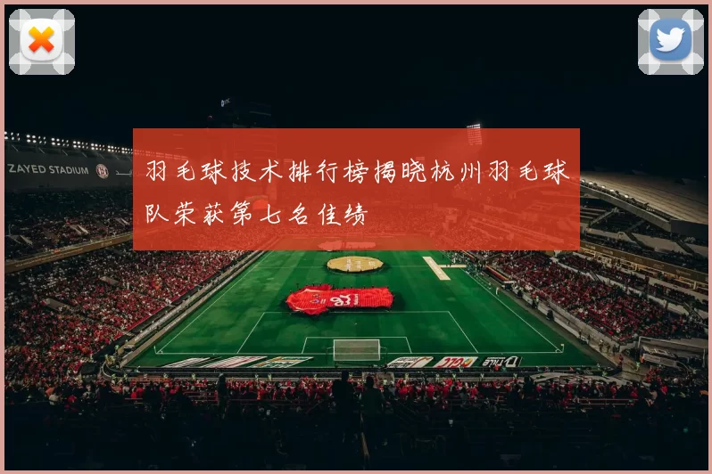 羽毛球技术排行榜揭晓杭州羽毛球队荣获第七名佳绩